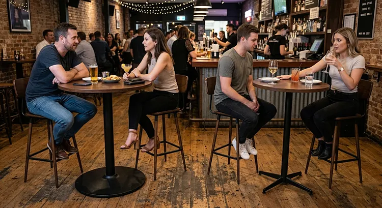 Side-By-Side Comparison of Two Bar-Height Table-