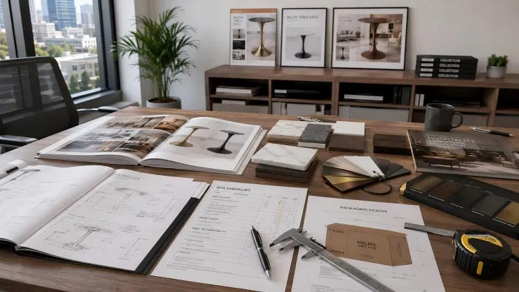 Commercial Table Base RFQ Checklist With Drawings, Tabletop Samples And Metal Table Base Options