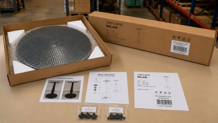 Restaurant Chain Table Base Rollout Packing Setup