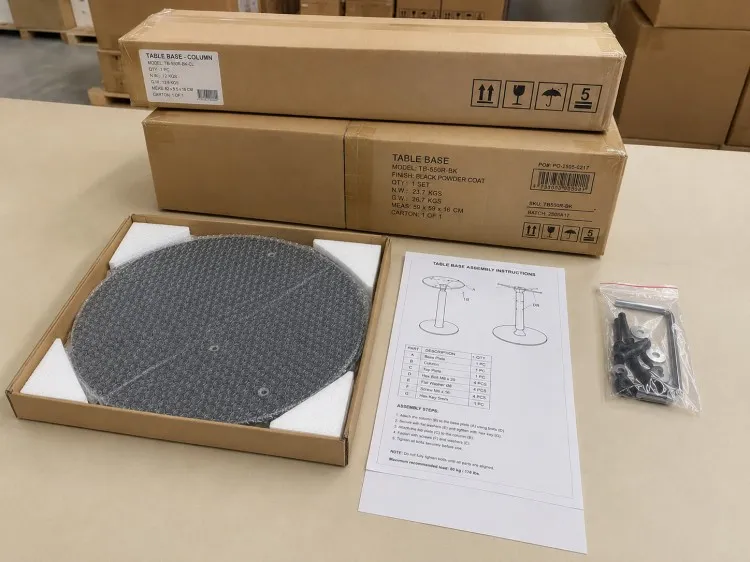 Private Label Carton Marks And Barcode Labels For OEM Table Base Orders