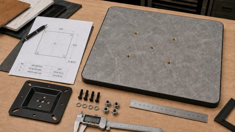 Table Base Hole Pattern Drawing Check-
