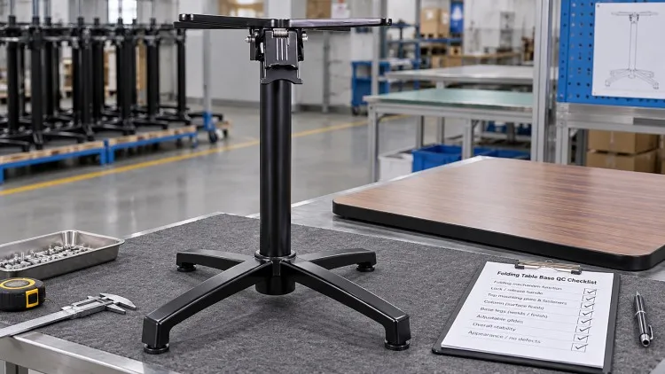 Commercial Folding Table Base Mechanism Inspection