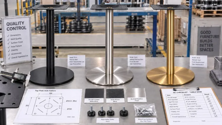 Table Base QC Dimension and Finish Inspection