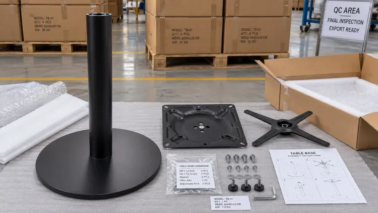 Table Base Trial Assembly and Packing Inspection